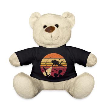 Taucher Retro Sonnenuntergang - Anker & Wrack - Teddy - Schwarz - Vorne