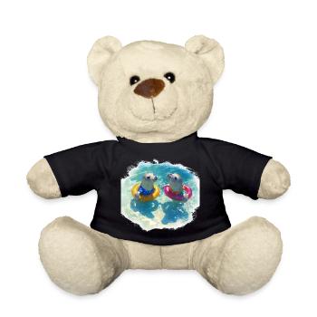 Happy seals with pool tires - Teddy Bear - black - Front