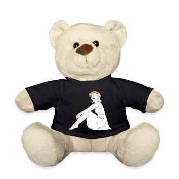 Rose – Line Art Sommermotiv - Teddy - Schwarz - Vorne