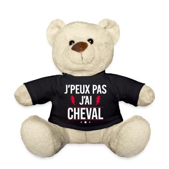 I can't I have Horse riding Horses Humor - Teddy Bear - black - Front