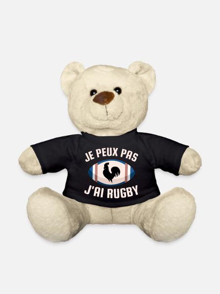 Je peux pas j ai rugby - Nounours - noir