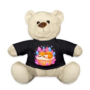 Renard endormi dans un cupcake en cristal - Nounours - noir - Devant