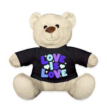 Love is Love Pastel Hearts - Teddy - Schwarz - Vorne