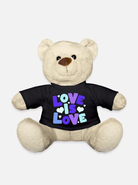 Love is Love Pastel Hearts - Teddy - Schwarz