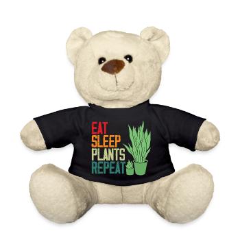 Eat Sleep Plants Repeat Plant Lover - Teddy Bear - black - Front