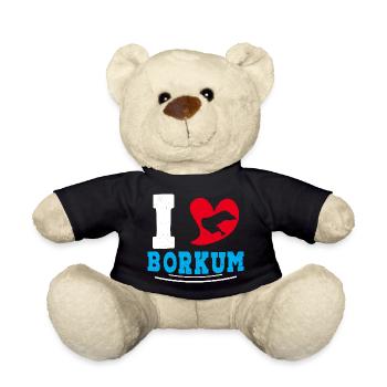 Borkumer Insel I LOVE BORKUM Lustiges - Teddy - Schwarz - Vorne