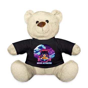 Ramen Nouilles, Amoureux des Chats, Kats Kawaii Rétro - Nounours - noir - Devant