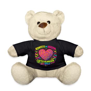 Carnival Confetti Heart - Carnival Party Happiness - Teddy Bear - black - Front