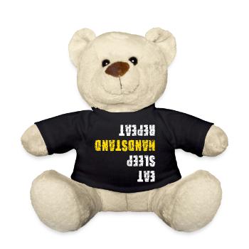 Eat Sleep Handstand Repeat Gymnastics - Teddy Bear - black - Front