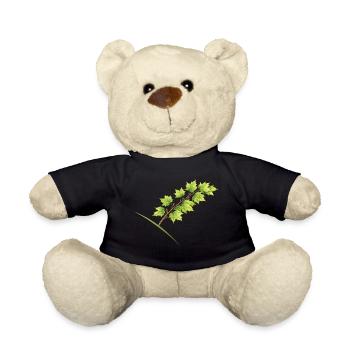 Leaf Branch Maple - Watercolor - Teddy Bear - black - Front