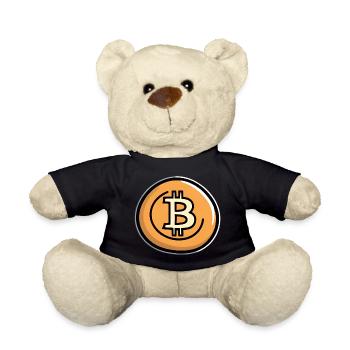 Bitcoin Coin Art Emblem - Teddy Bear - black - Front