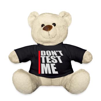 Ne me teste pas coquine, citation drôle de logo - Nounours - noir - Devant