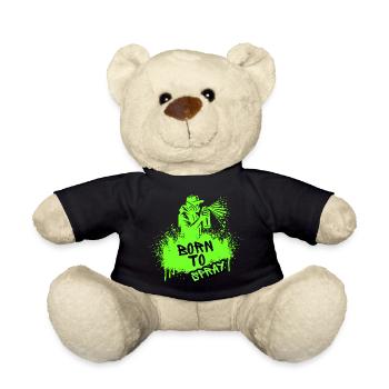 Born to Spray Art Urbain Graffiti Streetwear - Nounours - noir - Devant