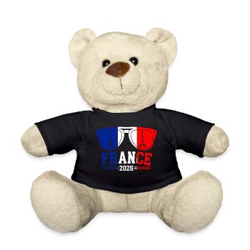 France 2026 Eiffel Tower Glasses - Teddy Bear - black - Front