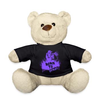 Born to Spray Urban Art Graffiti Streetwear - Teddy - Schwarz - Vorne