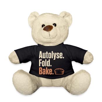 Autolyse Fold Bake Pie Typography - Teddy Bear - black - Front