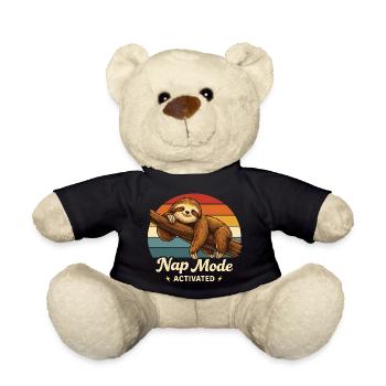 Nap Mode Activated Sloth Shirt Funny Lazy - Teddy - Schwarz - Vorne