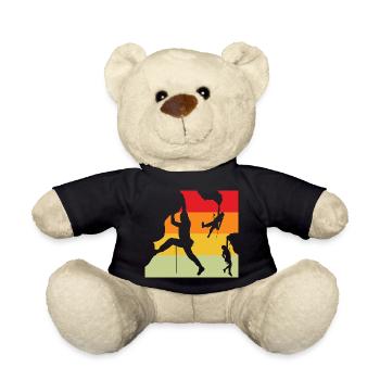 Retro Sunset Climber Silhouettes - Teddy Bear - black - Front