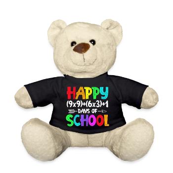 Rainbow Happy Back-to-School - Teddy Bear - black - Front