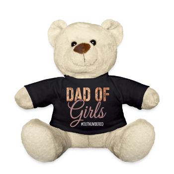 Papa des filles surpassés en nombre, drôle de papa - Nounours - noir - Devant