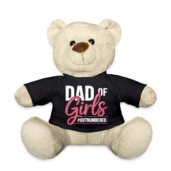 Dad of Girls Outnumbered Papa Spruch - Teddy - Schwarz - Vorne