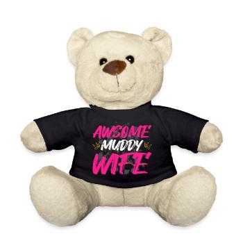 Awsome muddy wife Schlammlauf Mud Run Muddy Race - Teddy - Schwarz - Vorne