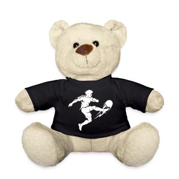 Footballer Silhouette - Teddy Bear - black - Front