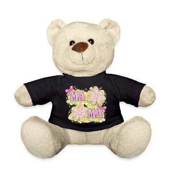 MAMA Magische Blumen & Rosa Schleifen | Retro Chic - Teddy - Schwarz - Vorne