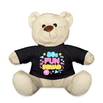 80er Fun Squad Neon Glow - Teddy - Schwarz - Vorne