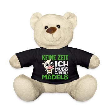 Keine Zeit Ich Muss Zu Meinen Mädels Kuh Bauer - Teddy - Schwarz - Vorne