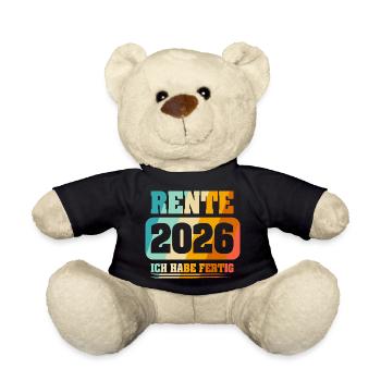 Ruhestand Rentner Rente 2026 - Teddy - Schwarz - Vorne
