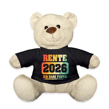 Ruhestand Rentner Rente 2026 - Teddy - Schwarz - Vorne