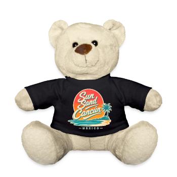 Cadeaux de vacances à la plage, Soleil Sand Cancun Mexique - Nounours - noir - Devant