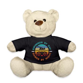 Lustige Schwimmer Sprüche & Schwimmverein Design - Teddy - Schwarz - Vorne