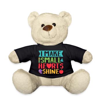 Pre K Teacher Small Hearts Shine Kindergarten - Teddy Bear - black - Front