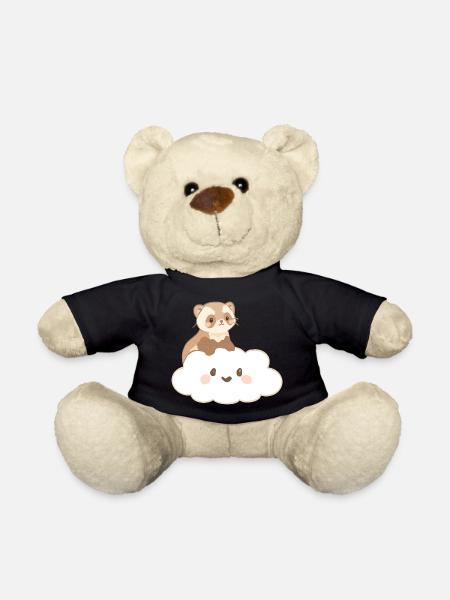 Frettchen_auf_Wolke - Teddy Bear - black