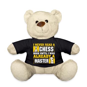 Schach Schachspieler Schachbrett - Teddy - Schwarz - Vorne