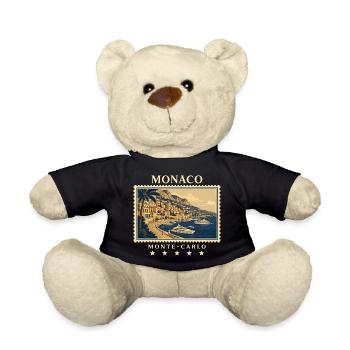 Monaco Monte-Carlo Vintage Reisemarke - Teddy - Schwarz - Vorne