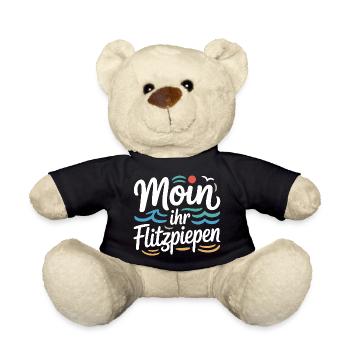 Moin Ihr Flitzpiepen Norddeutsch Hamburg Büro Moin - Teddy - Schwarz - Vorne