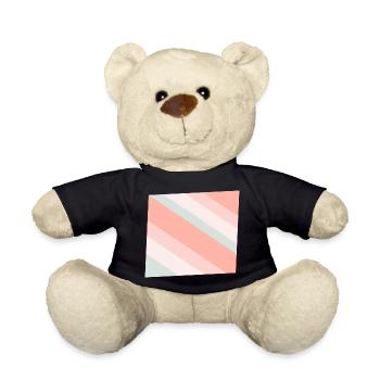 Bandes diagonales pastel Pêche menthe - Nounours - noir - Devant