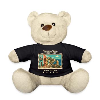 Puerto Rico San Juan Vintage Reisemarke - Teddy - Schwarz - Vorne
