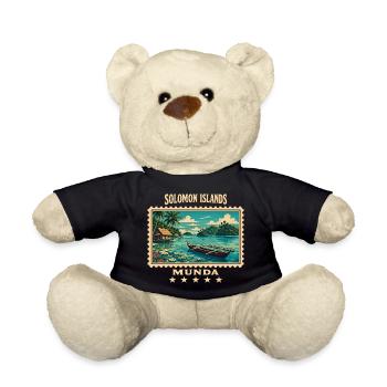 Marque de voyage vintage Solomon Islands Munda - Nounours - noir - Devant