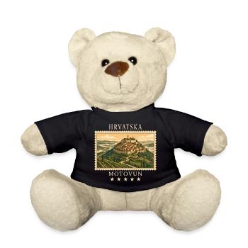 Kroatien Motovun Vintage Reisemarke - Teddy - Schwarz - Vorne