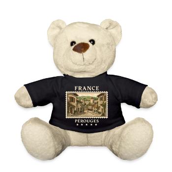 Frankreich Pérouges Vintage Reisemarke - Teddy - Schwarz - Vorne