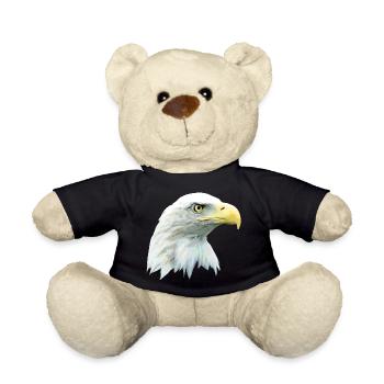 Adlerkopf, Weißkopfseeadler, Adler, Greifvogel aus - Teddy - Schwarz - Vorne