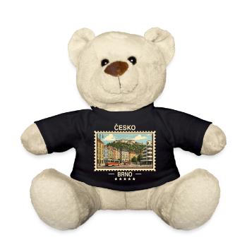 Tschechien Brno Vintage Reisemarke - Teddy - Schwarz - Vorne