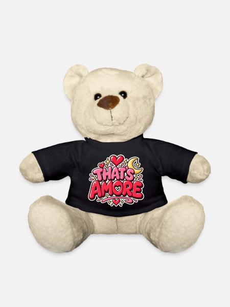 Das ist Amore Herz & Mond Themen-T-Shirt - Teddy - Schwarz