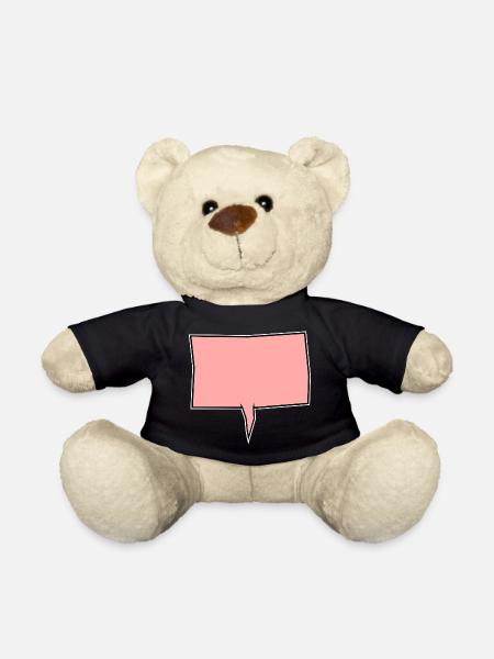 Eckige Sprechblase in Rosa - Teddy - Schwarz