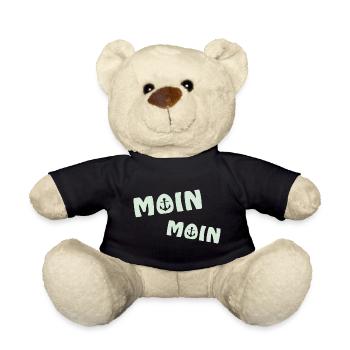 Moin Moin 2022 mit Anker Begrüßung Nordsee - Teddy - Schwarz - Vorne