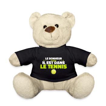 Le Bonheur Existe il Est Dans Le Tennis - Nounours - noir - Devant